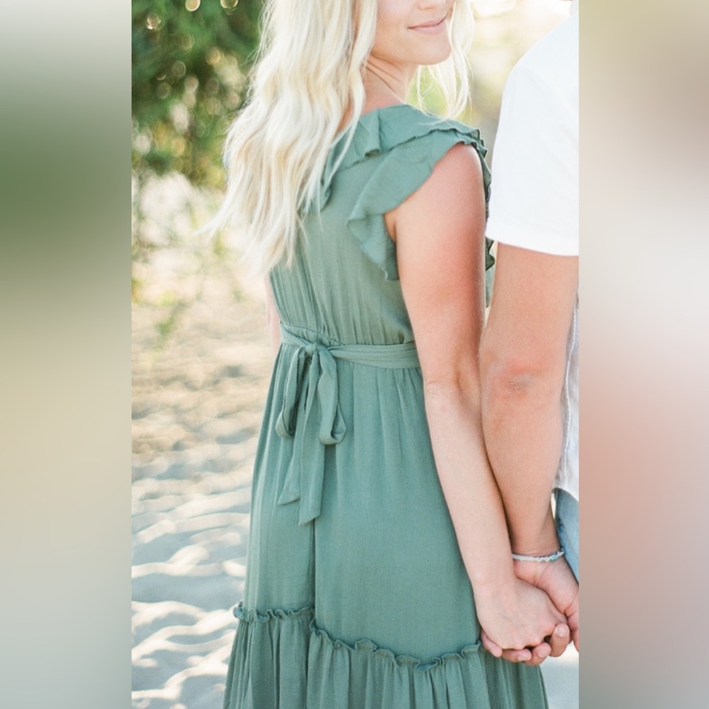 Illa Illa Green Midi Ruffle Dress - Picture 3 of 5
